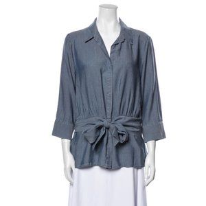 L'AGENCE | V-neck Three-Quarter Sleeve Blouse (Size S)